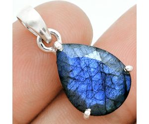 Faceted Blue Labradorite Pendant SDP153998 P-1013, 12x16 mm