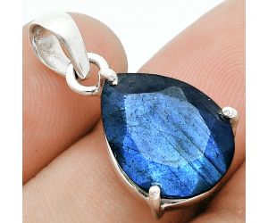 Faceted Blue Labradorite Pendant SDP153999 P-1013, 12x16 mm