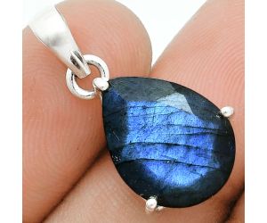 Faceted Blue Labradorite Pendant SDP154000 P-1013, 12x16 mm