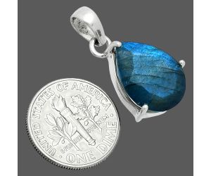 Faceted Blue Labradorite Pendant SDP154000 P-1013, 12x16 mm