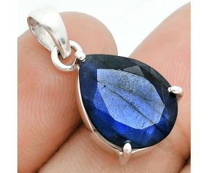 Faceted Blue Labradorite Pendant SDP157049 P-1013, 12x16 mm