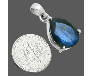 Faceted Blue Labradorite Pendant SDP157049 P-1013, 12x16 mm