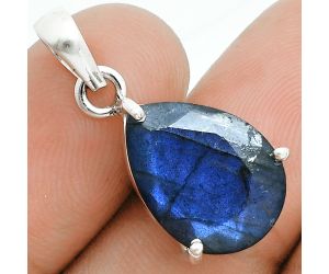 Faceted Blue Labradorite Pendant SDP157050 P-1013, 12x16 mm