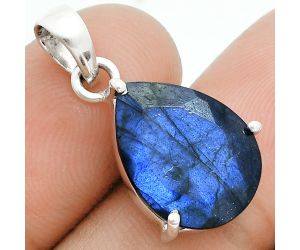 Faceted Blue Labradorite Pendant SDP157052 P-1013, 12x16 mm