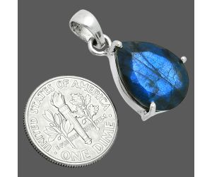 Faceted Blue Labradorite Pendant SDP157052 P-1013, 12x16 mm