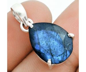 Faceted Blue Labradorite Pendant SDP157053 P-1013, 12x16 mm