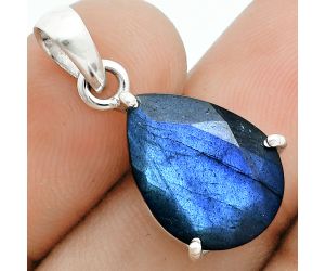 Faceted Blue Labradorite Pendant SDP157054 P-1013, 12x16 mm