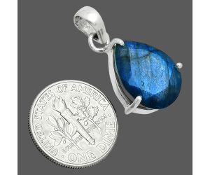 Faceted Blue Labradorite Pendant SDP157055 P-1013, 12x16 mm