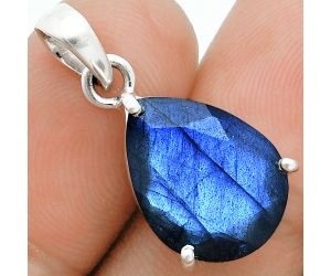 Faceted Blue Labradorite Pendant SDP157058 P-1013, 12x16 mm