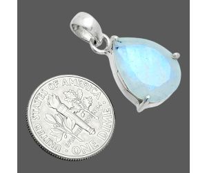 Faceted Rainbow Moonstone Pendant SDP157060 P-1013, 12x16 mm