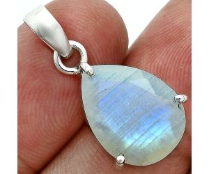 Faceted Rainbow Moonstone Pendant SDP157065 P-1013, 12x16 mm