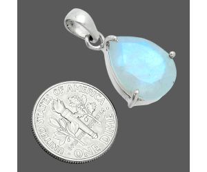 Faceted Rainbow Moonstone Pendant SDP157067 P-1013, 12x16 mm