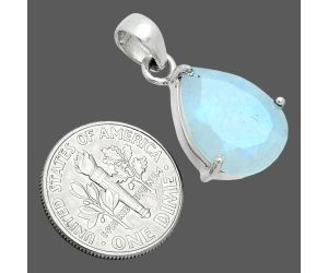 Faceted Rainbow Moonstone Pendant SDP157068 P-1013, 12x16 mm