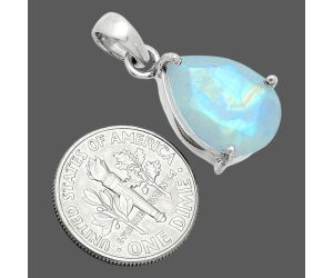 Faceted Rainbow Moonstone Pendant SDP157070 P-1013, 12x16 mm