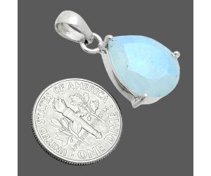 Faceted Rainbow Moonstone Pendant SDP157071 P-1013, 12x16 mm