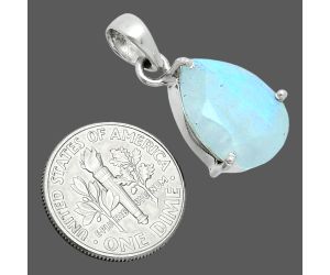 Faceted Rainbow Moonstone Pendant SDP157073 P-1013, 12x16 mm