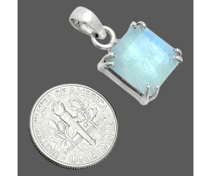 Faceted Rainbow Moonstone Pendant SDP157074 P-1013, 12x12 mm