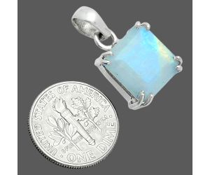 Faceted Rainbow Moonstone Pendant SDP157075 P-1013, 12x12 mm