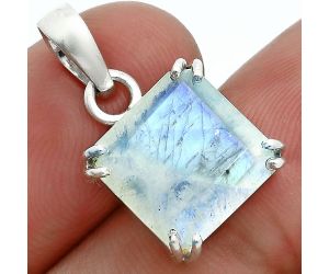 Faceted Rainbow Moonstone Pendant SDP157077 P-1013, 12x12 mm