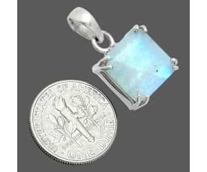 Faceted Rainbow Moonstone Pendant SDP157077 P-1013, 12x12 mm