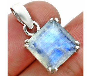 Faceted Rainbow Moonstone Pendant SDP157078 P-1013, 12x12 mm