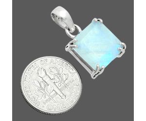 Faceted Rainbow Moonstone Pendant SDP157079 P-1013, 12x12 mm