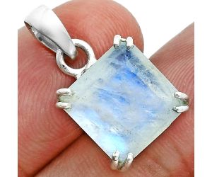 Faceted Rainbow Moonstone Pendant SDP157080 P-1013, 12x12 mm