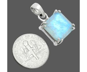 Faceted Rainbow Moonstone Pendant SDP157080 P-1013, 12x12 mm