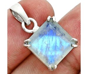 Faceted Rainbow Moonstone Pendant SDP157081 P-1013, 12x12 mm