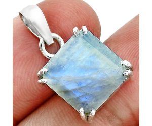 Faceted Rainbow Moonstone Pendant SDP157083 P-1013, 12x12 mm