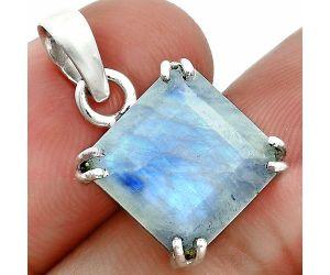 Faceted Rainbow Moonstone Pendant SDP157084 P-1013, 12x12 mm