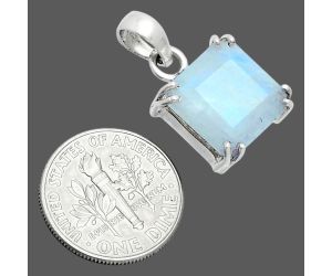 Faceted Rainbow Moonstone Pendant SDP157084 P-1013, 12x12 mm