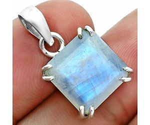 Faceted Rainbow Moonstone Pendant SDP157085 P-1013, 12x12 mm