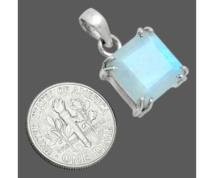 Faceted Rainbow Moonstone Pendant SDP157085 P-1013, 12x12 mm