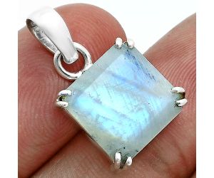 Faceted Rainbow Moonstone Pendant SDP157086 P-1013, 12x12 mm