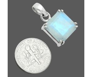 Faceted Rainbow Moonstone Pendant SDP157086 P-1013, 12x12 mm