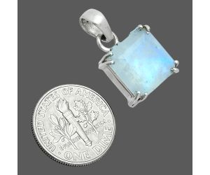 Faceted Rainbow Moonstone Pendant SDP157087 P-1013, 12x12 mm