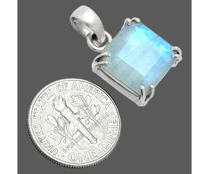 Faceted Rainbow Moonstone Pendant SDP157089 P-1013, 12x12 mm