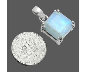 Faceted Rainbow Moonstone Pendant SDP157090 P-1013, 12x12 mm