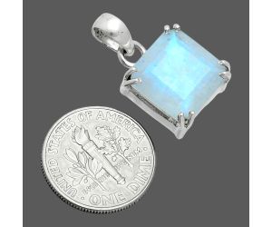 Faceted Rainbow Moonstone Pendant SDP157091 P-1013, 12x12 mm