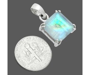 Faceted Rainbow Moonstone Pendant SDP157092 P-1013, 12x12 mm