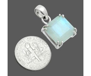 Faceted Rainbow Moonstone Pendant SDP157093 P-1013, 12x12 mm