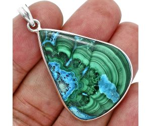 Azurite In Malachite Pendant SDP157199 P-1001, 27x37 mm