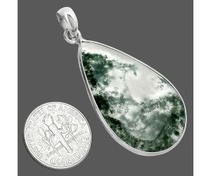 Moss Agate Pendant SDP157200 P-1001, 21x35 mm