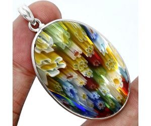 Millefiori Murano Glass Pendant SDP157201 P-1001, 26x37 mm