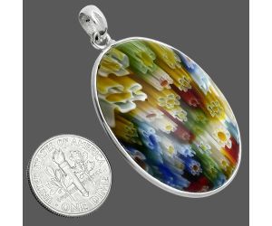 Millefiori Murano Glass Pendant SDP157201 P-1001, 26x37 mm