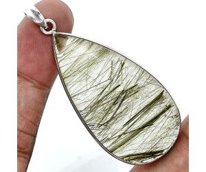 Actinolite In Quartz Pendant SDP157208 P-1001, 23x45 mm