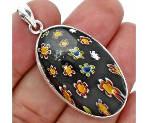 Millefiori Murano Glass Pendant SDP157209 P-1001, 20x34 mm