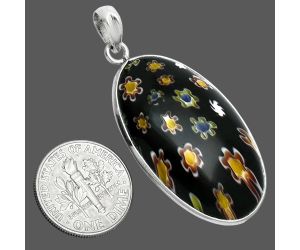 Millefiori Murano Glass Pendant SDP157209 P-1001, 20x34 mm