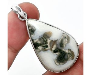 Horse Canyon Moss Agate Pendant SDP157211 P-1001, 20x32 mm